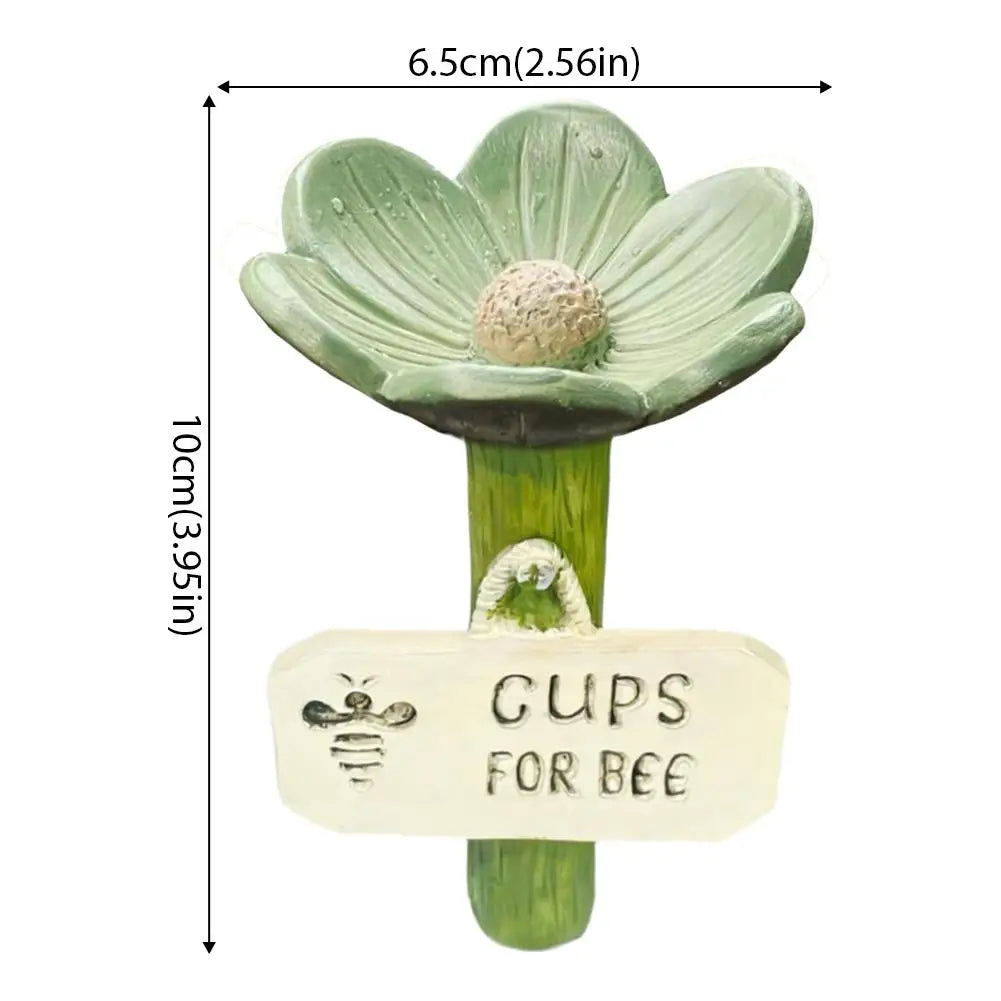 Bee Watering Cup Station, Colorful Resin Insect Drinking Feeder, Butterfly Waterer Outdoor Garden Yard Art Decor Vue