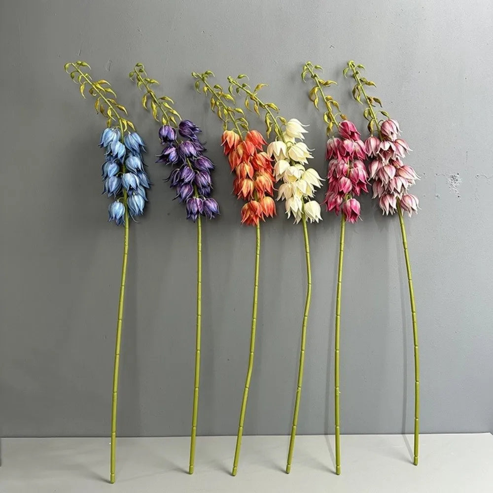 Bell Shaped Artificial Yucca Stem Realistic Touch Silk-like Hanging Bell Flower Tall Stem Plastic Faux Yucca Event Decoration Vue