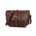 Leather Messenger Bag Women's Fashion Versatile Shoulder Bag Large Capacity Daily Commuter Women's Bag Vue Brown