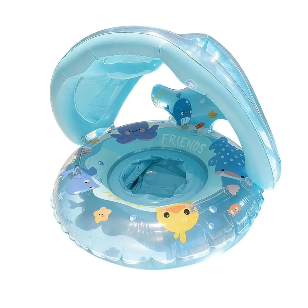Kids Inflatable Whale Swimming Ring Portable Pool Floats Floating Water Swim Toys For 1-4 Years Old Beach Lake Outdoor Backyard Vue A