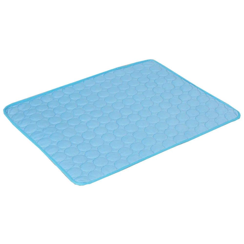 5 Sizes Pet Cooling Mat Dog Cat Sleeping Pad Cool Ice Silk Vue Blue XL (100X75cm)