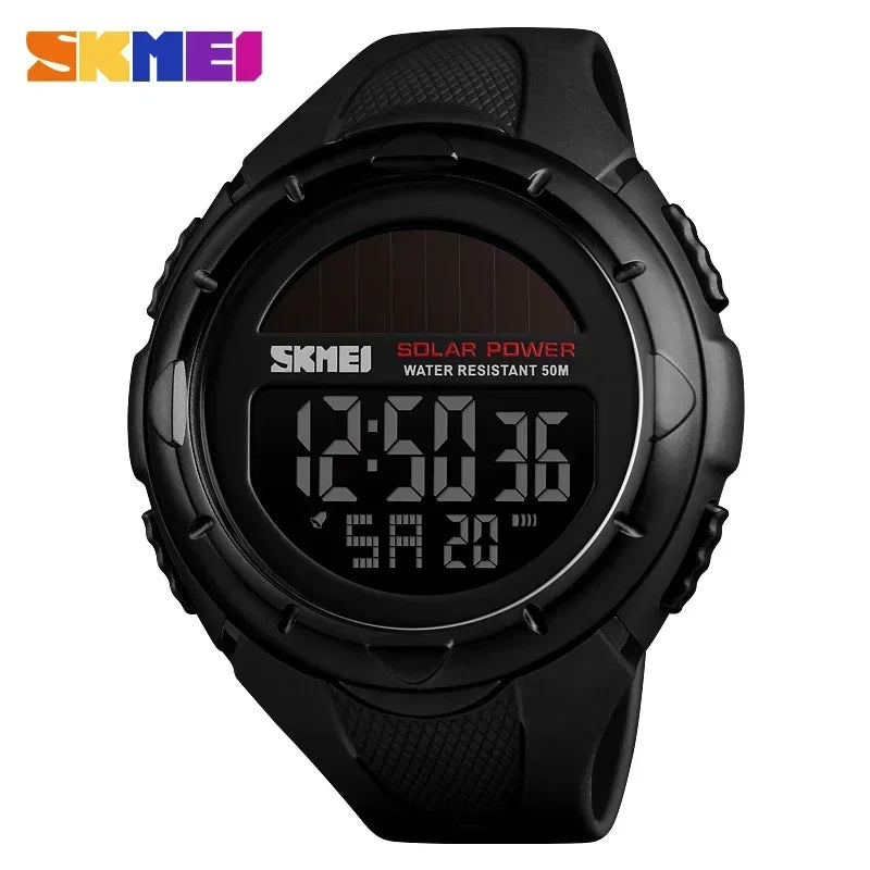 SKMEI 1405 Men's Solar Digital Sports Watch – LED, Waterproof Digital Sports Watch Vue 1405 black China Mainland