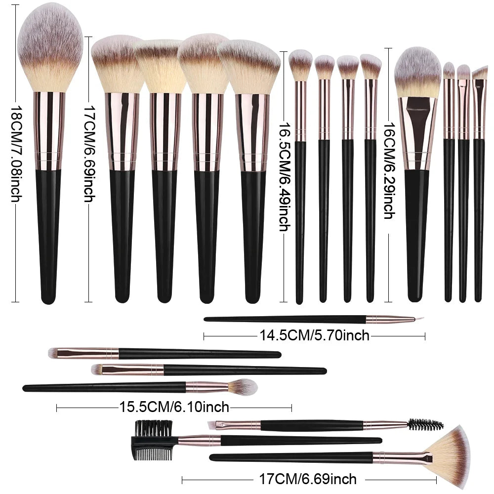 Professional Makeup Brush Set 20Pc Premium Makeup Brush Foundation Concealer Powder Blush Eyeshadow Eyeliner Blending BeautyTool Vue