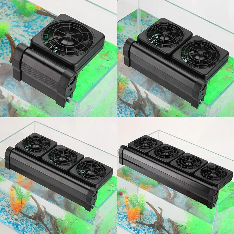 1-6 Heads 100V-240V Aquarium Cooling Fan Adjustable Aluminum Alloy Fish Tank Cooling Fan for Aquarium Fish Tank Chillers 어항 히터 Vue
