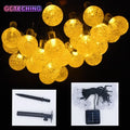 Solar Bubble Balls Lamp String Lights Outdoor Water Drops Outdoor Waterproof Orb Christmas Lights Patio Holiday Party Vue Warm White Solar 5M20Led