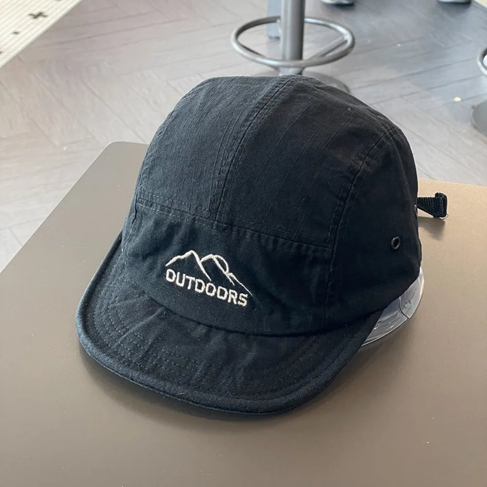 Casual Short Brim Baseball Cap Sun Protection Adjustable Sports Vue Black