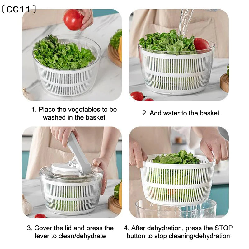 Household Salad Dryer Spinner Vegetable Dehydrator Multi-function