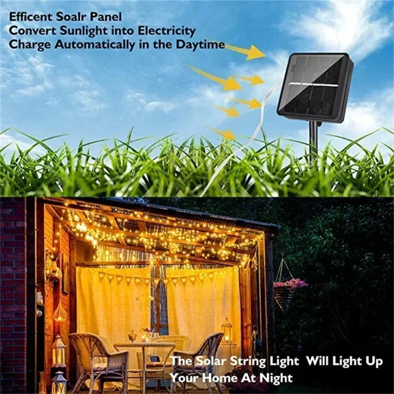 DIY Solar Led Light Outdoor Festoon Led Lamp Solar Garden Light Outdoor Waterproof Fairy Garland String Christmas Lights Decor Vue