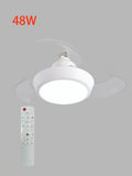 48W Fan Light 52CM Electric Fan Silent Retractable Blade Suitable For E27 Base With Remote Control Room Lighting Vue 48W 85-265V