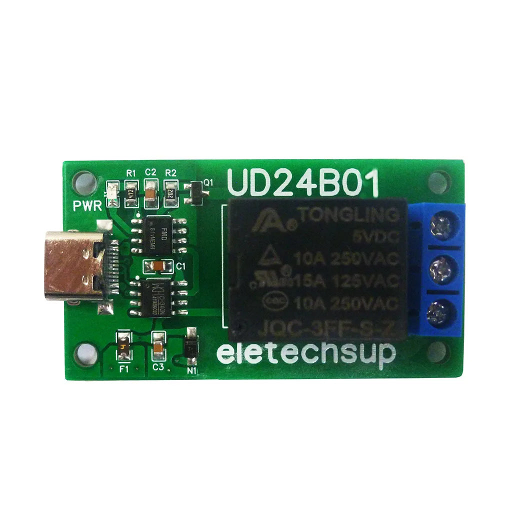 DC 5V 12V 1 Channel TYPE-C USB Relay Board RS232(TTL) PC UART Serial Port Switch Relay Module with Power Indicator Vue 5V USB Relay