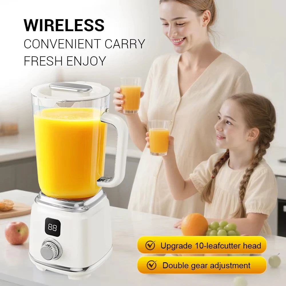 Electric Portable Juicer Fresh Fruit Mixer 10 Blades 600ML Multifunctional Juicer Ice Crusher Smoothie Blender Home Kitchen Tool Vue