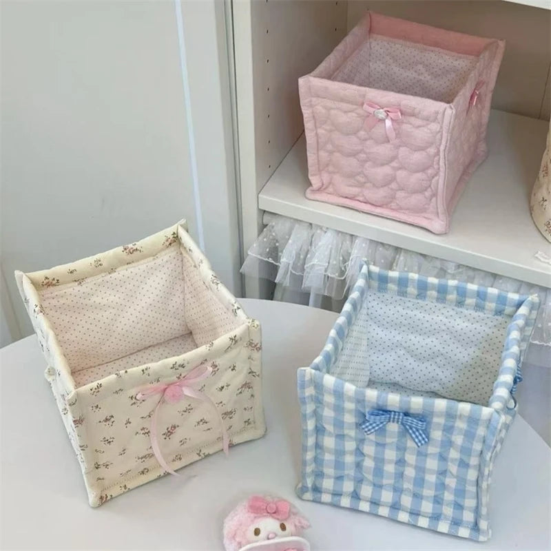 Square Storage Basket Desktop Organizer Storage Basket Box Organizer For Home Table Decor For Women Girls Birthday Gift Vue