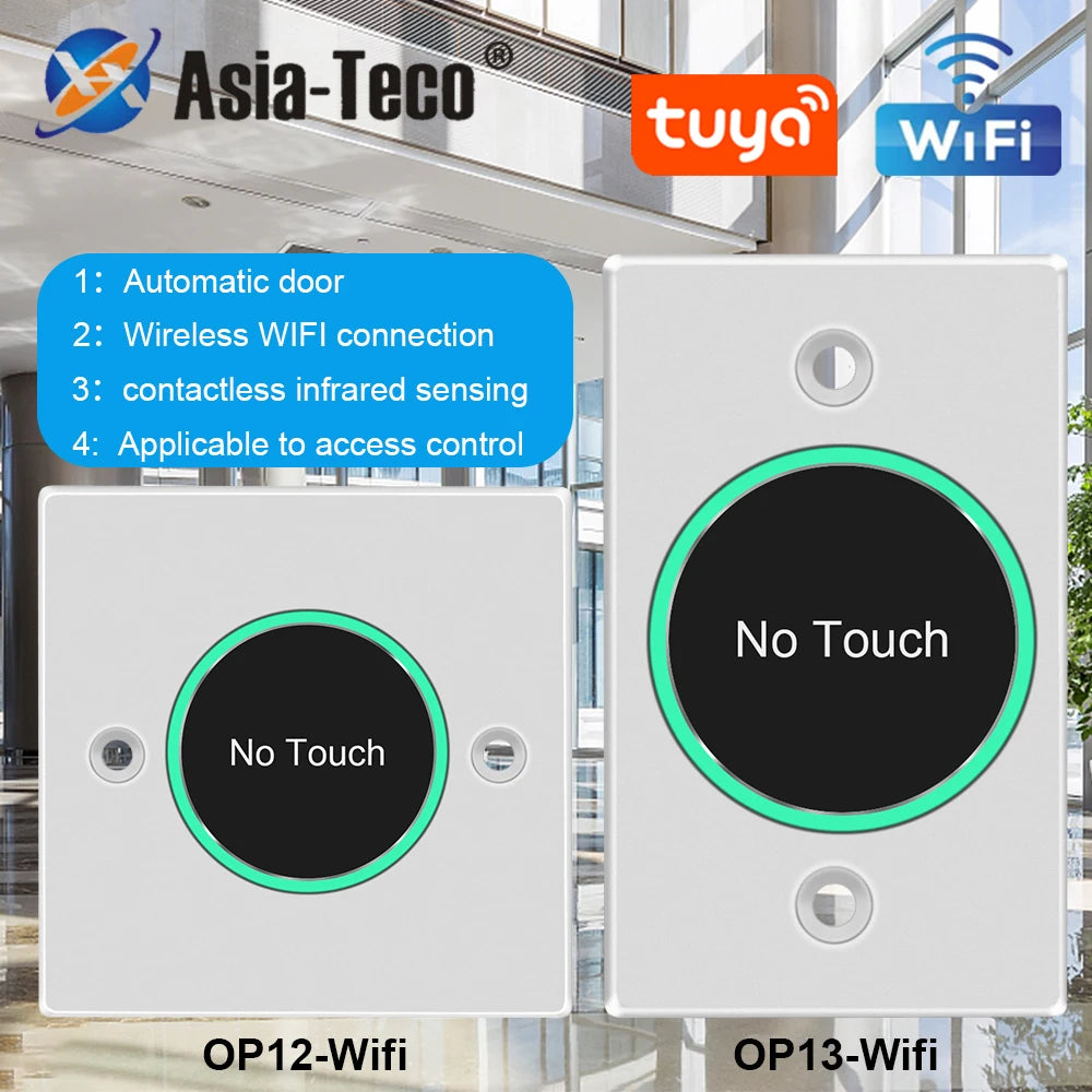 Tuya App Wifi Smart Switch Door Exit Push Release Button No Touch Infrared induction For Access Control Remote Control SmartLife Vue