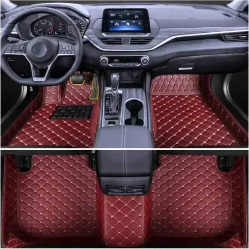Custom Car Floor Mats for Honda HR-V 2023-2025 All-Weather Waterproof Foot Interior Accessories Auto leather Carpet Trunk Vue Wine red 2024-2025