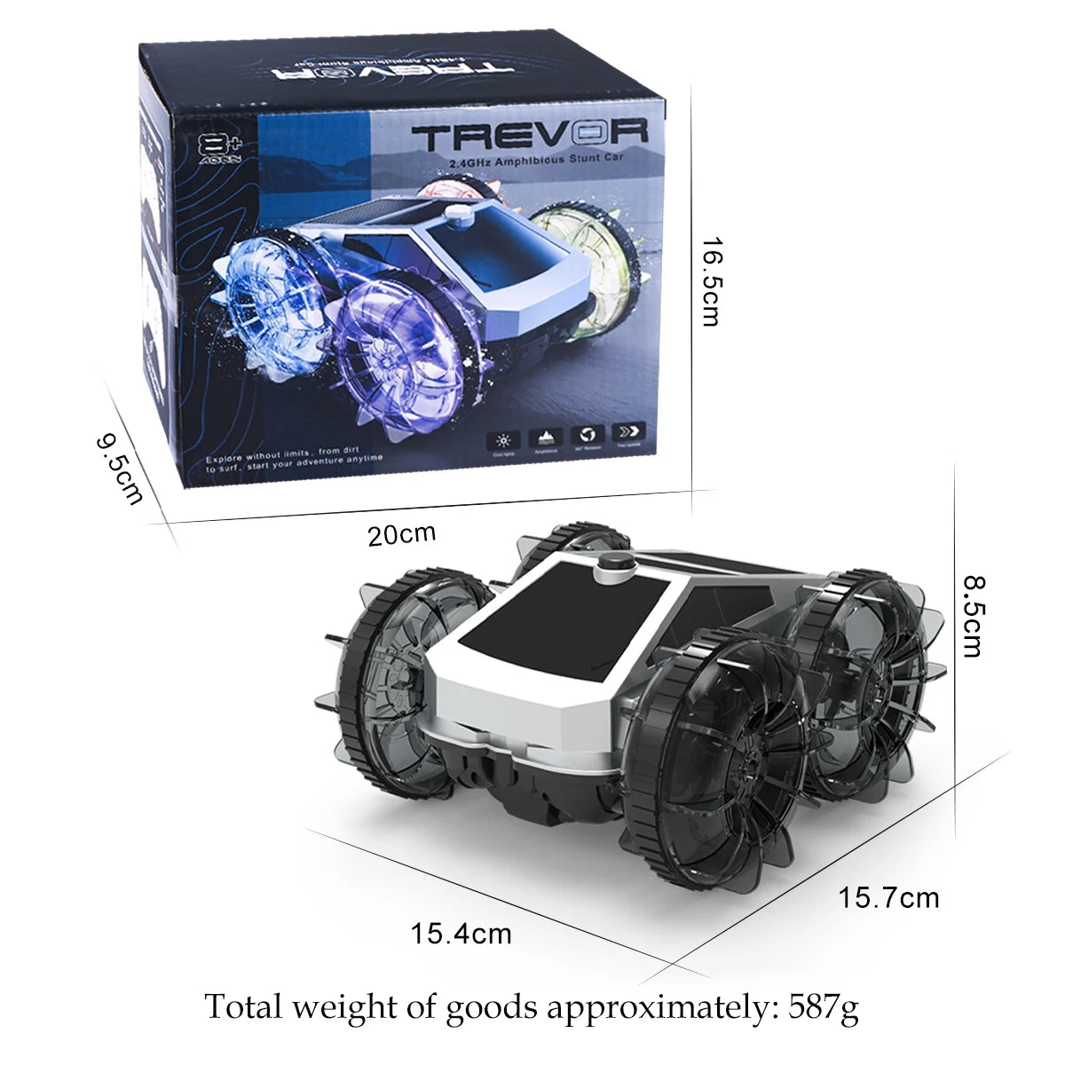 Remote Control Car Toys Amphibious Stunt Truck, RC Toy for All Terrain Vehicle Model 2.4GHz Remote Control Vehicles Car Gifts Vue