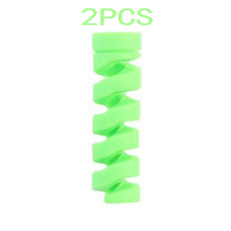 vvocci Charging Data Cable USB Charger ProtectorFor Mouse Earphone Cord Protective Sleeve Holder Ties Management Wire Organize Vue M496 Green-2PCS