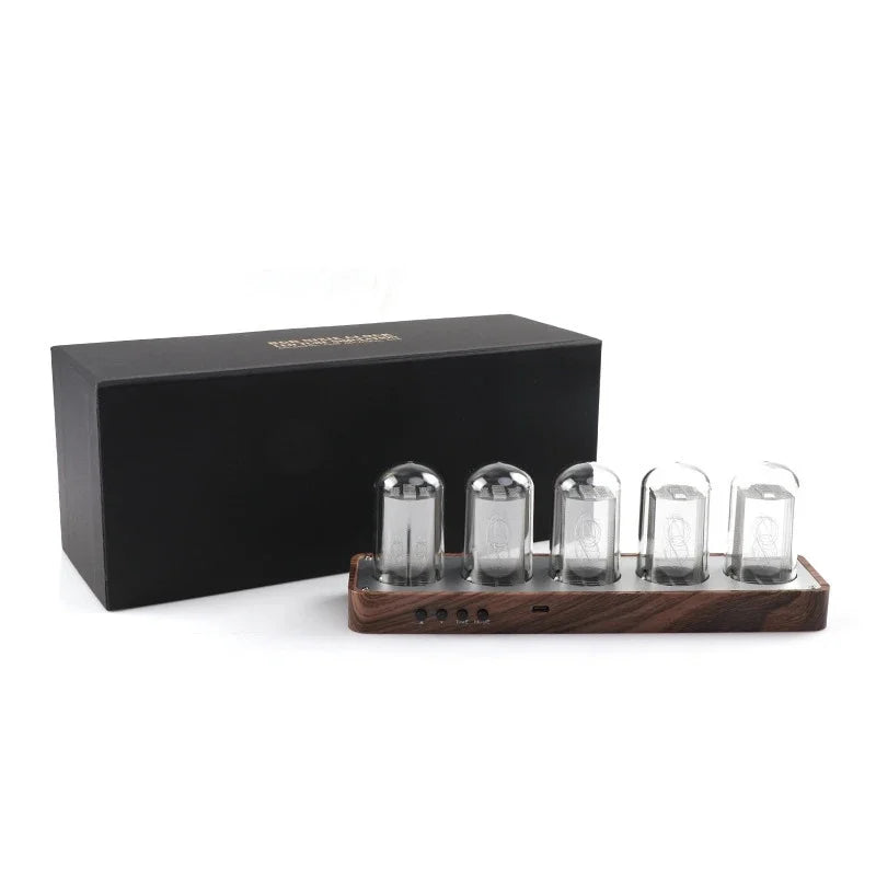 Nixie Tube Style Glow Alarm Clock Preassembled WiFi Time Sync Desktop Timer For Home Office Bedroom Ideal Gift For Teens Vue