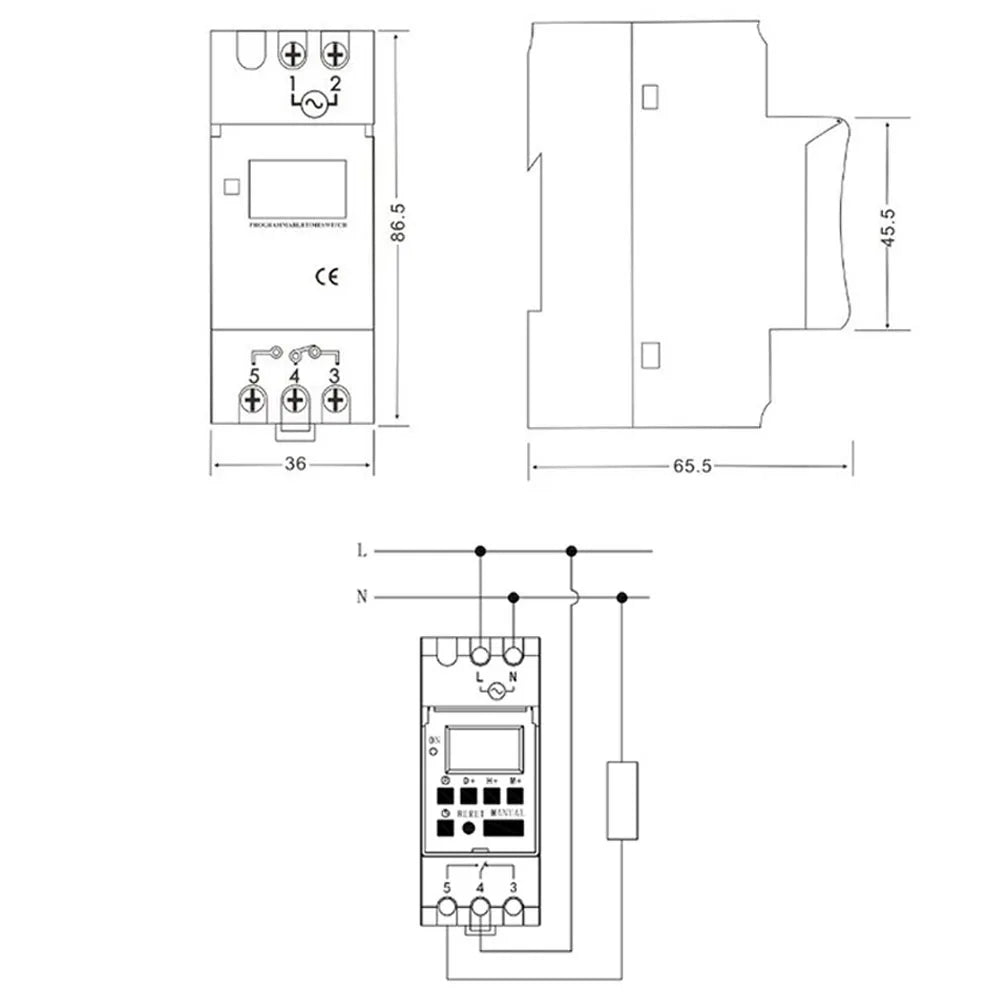 TM615 AC220V Digital 7 Days 24hrs Programmable Timer Switch with 16 ON/OFF Each Day and 15 Groups Intelligent Combination Vue