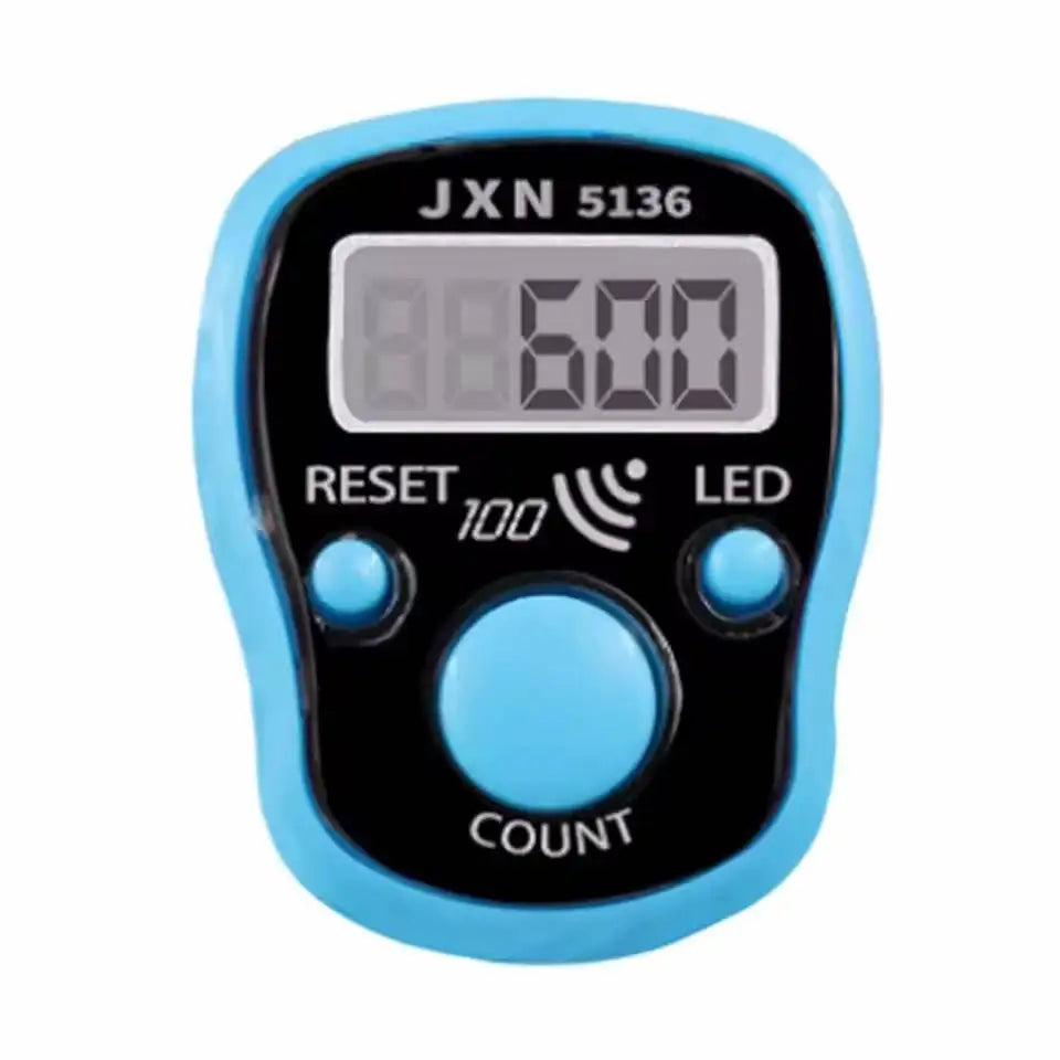 Mini Handheld Electronic Finger Counter Backlit LED Display High Precision Sensor Battery Powered Hand Tally Counter Counting Vue blue