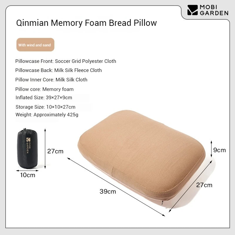 Mobi Garden Memory Foam Camping Pillow – Compact & Washable Camping Pillow Vue And sandstorms