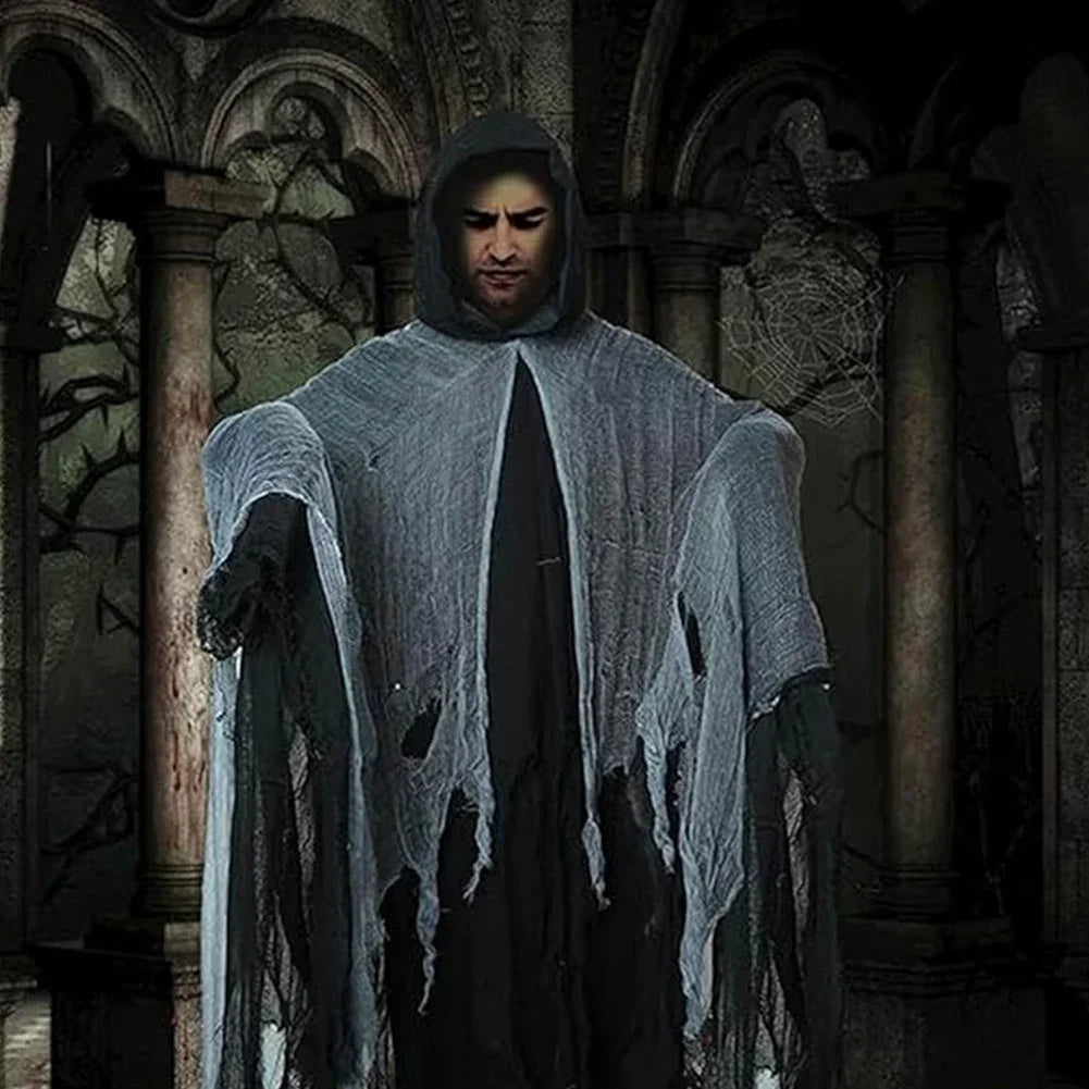 1PC Halloween Cloak Cape Cos Zombie Skeleton Ghost Cosplay Costume Props Scary Spooky Party Decoration Accessory Vue
