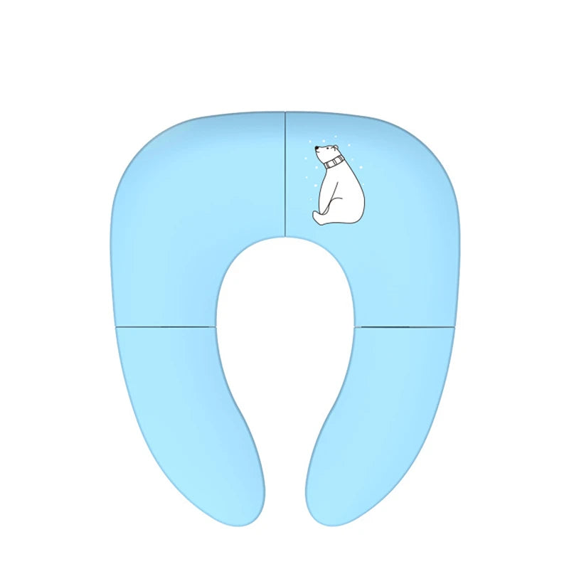 Folding Travel Portable Travel On A Toilet Seat Non-Slip Suction Cups Potty Seat For Fits Round Oval Toilets Tourist Carry-On Vue