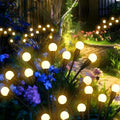 Natural Fluttering Firefly Solar Garden Decor Lights, Bendable Multi-Angle Glow Ball Stake Lamps, Outdoor Landscape Lighting Vue Warm White 1pc8head