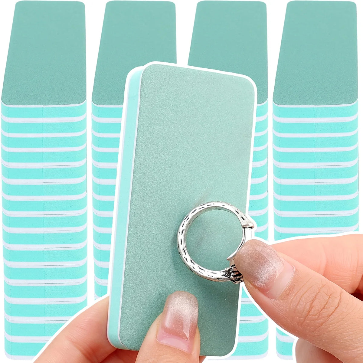 7/11/40pcs Double-Sided Jewelry Cleaning Polishing - Jewelry Metal Ring Necklace Cleaning Sponge - Reusable Handheld Polishing Vue