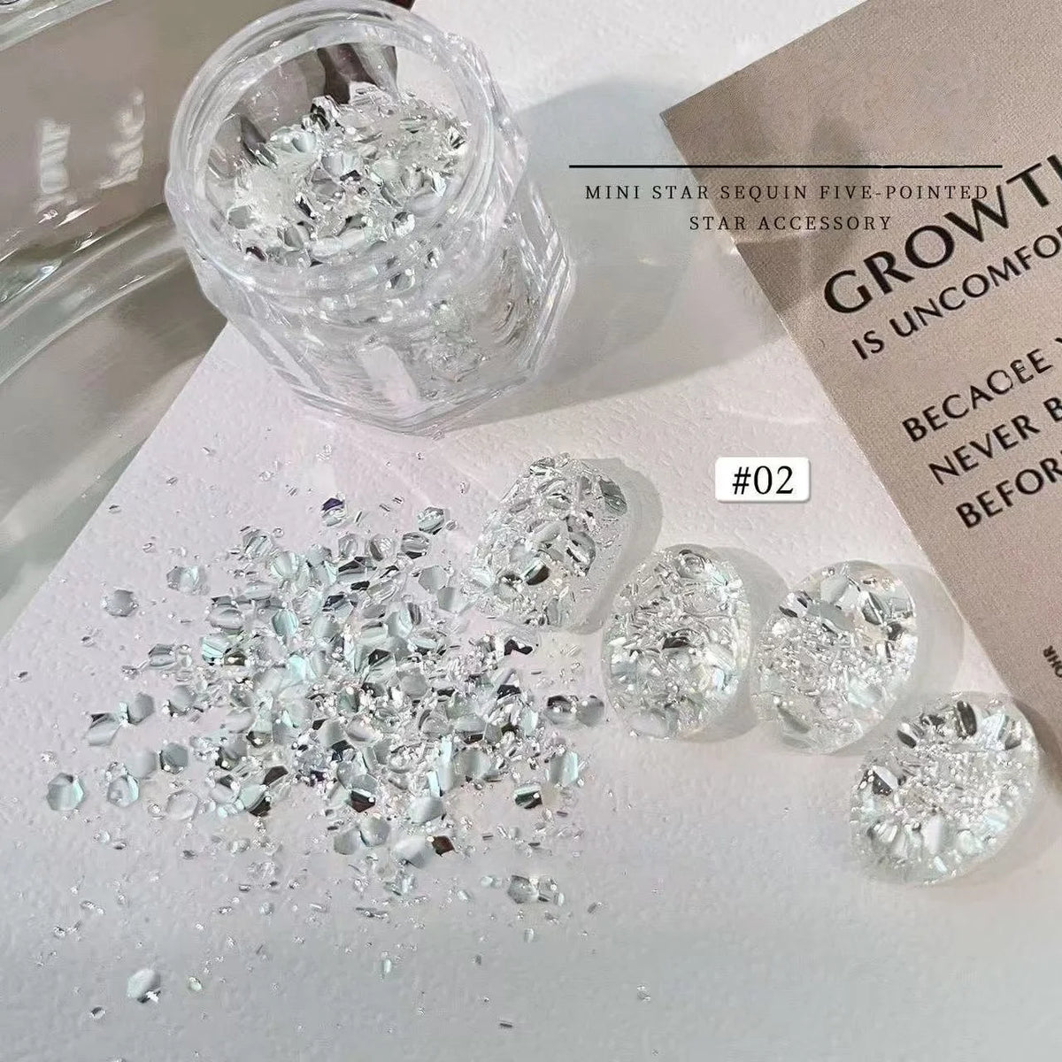 Blinking Flashlight Glitter Powder Diamond Nail Accessories Brightening Nail Glitter Nail Decorations Vue 02