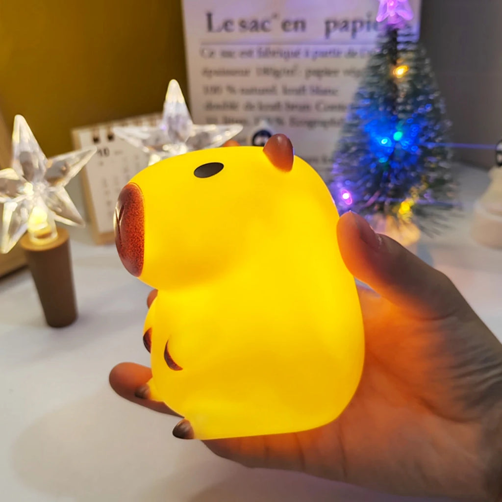 Cute Pet Capybara Night Light Cartoon Bedside Living Room Light Cute Dimming Sleep Sleep Night LED Capybara Room Decor Dimming Vue