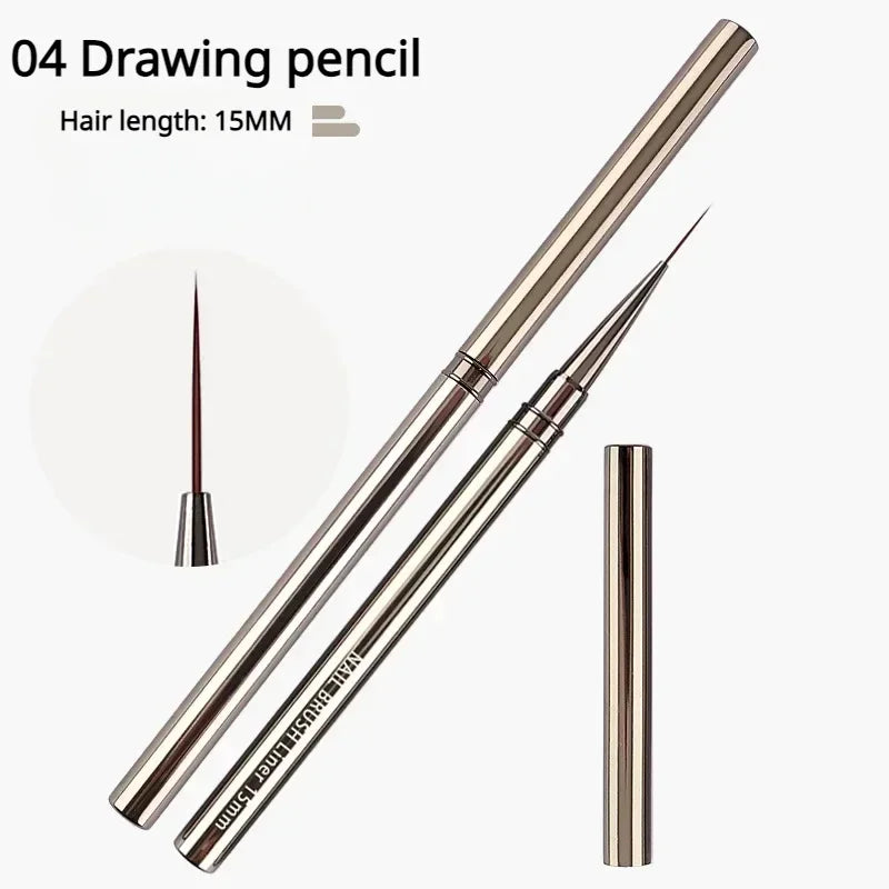 Nails Art Liner Brushes for Elongated Lines Striping Drawing - 6/9/12/15/18/25mm Nail Design Pen - Professional Manicure Tool Vue 15mm