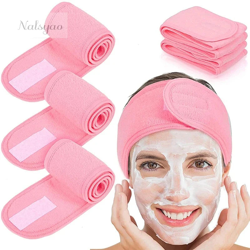 Adjustable Soft Toweling Spa Headband Women Yoga Wash Face Makeup Bath Shower Wide Hairband Hair Accessories Vue