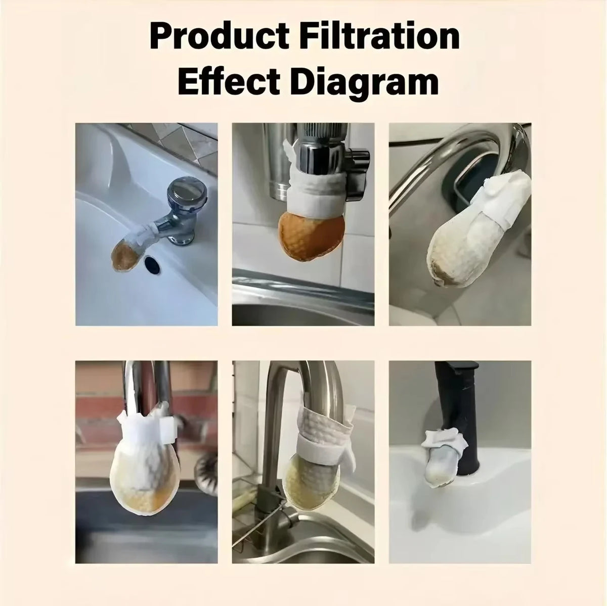 Faucet Filter Cover 50/100Pcs Disposable Water Purifier Sleeve for Tap Prevents Sediment with Bag Vue