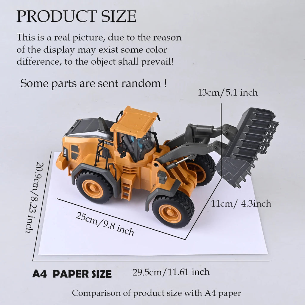 2.4G Remote Controlled Bulldozer Nine Channel Loading Vehicle Simulation Excavation Engineering Gifts for 6+ Children Vue