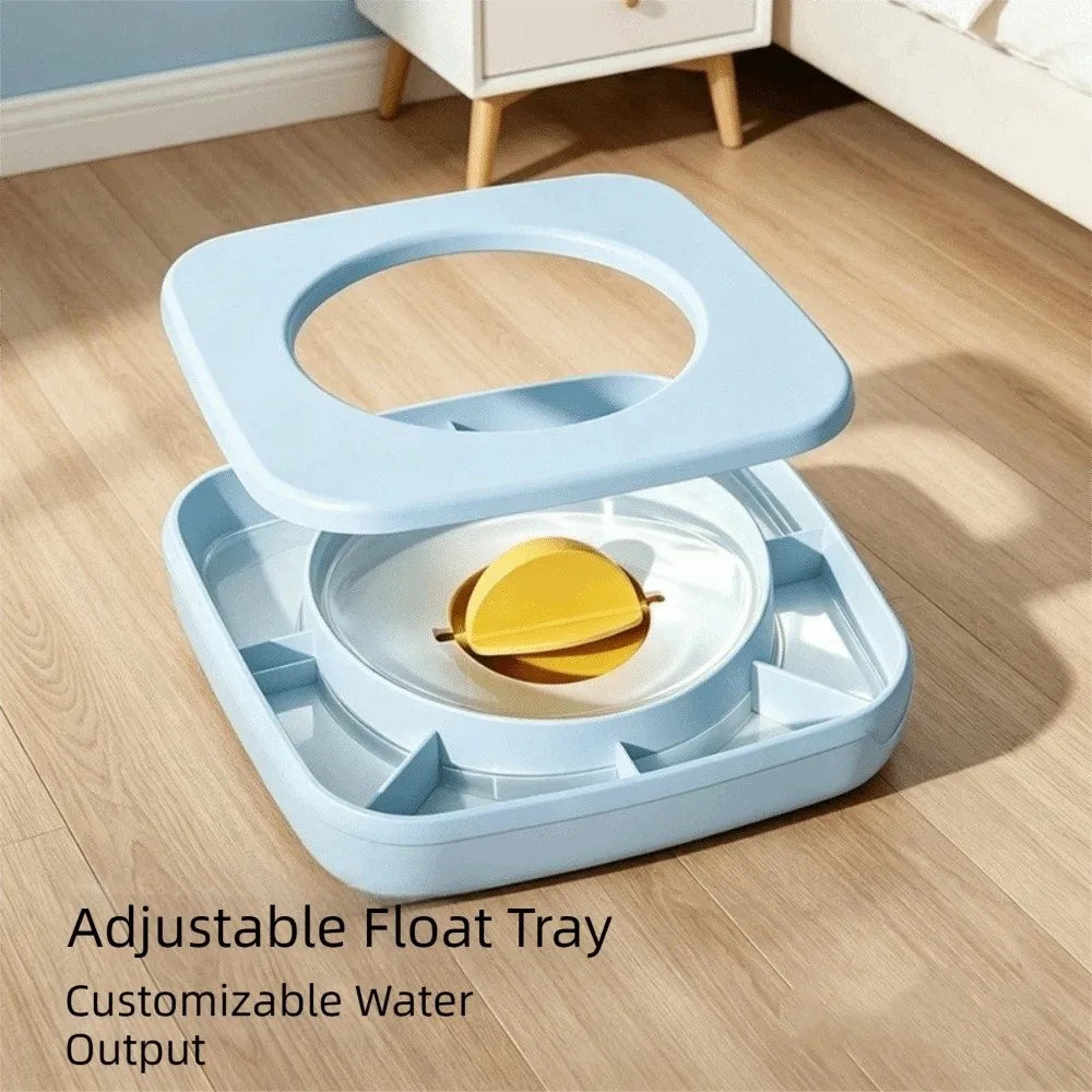 Spill-Proof Dog Floating Water Bowl Anti-Tip Non-Slip Pet Water Bowl Large Capacity Non-Wetting Mouth Pet Water Fountain Travel Vue