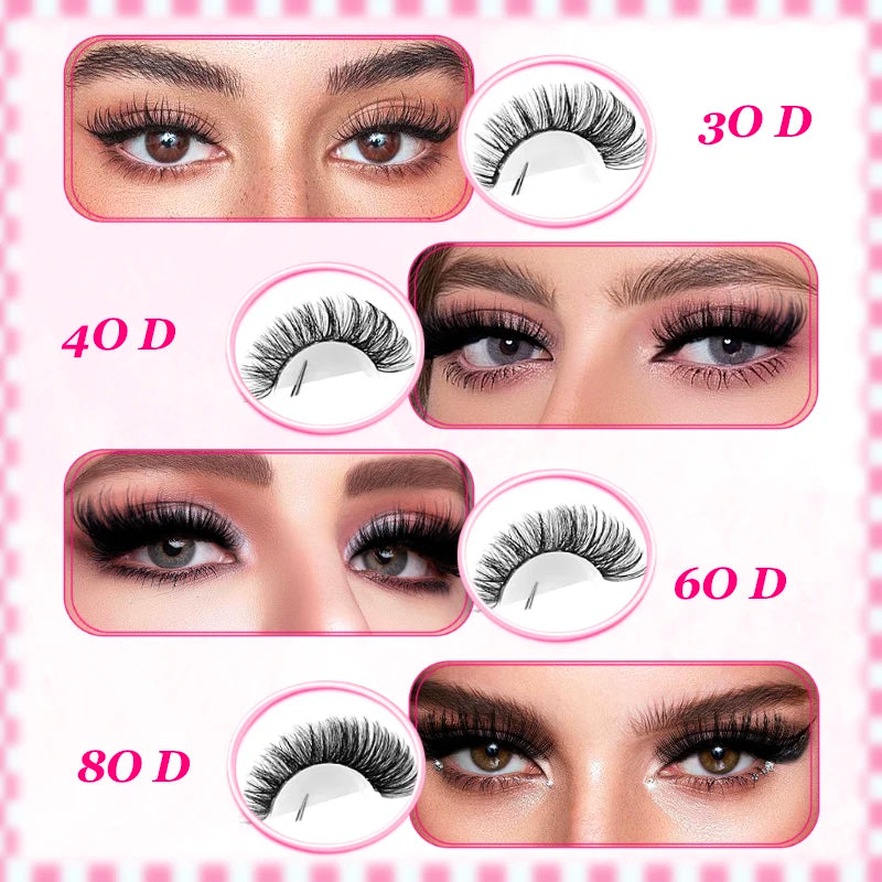 30D+40D+60D+80D False Eyelashes Set 9-16mm MIxed Individual False Eyelashes with Lash Applicators Vue