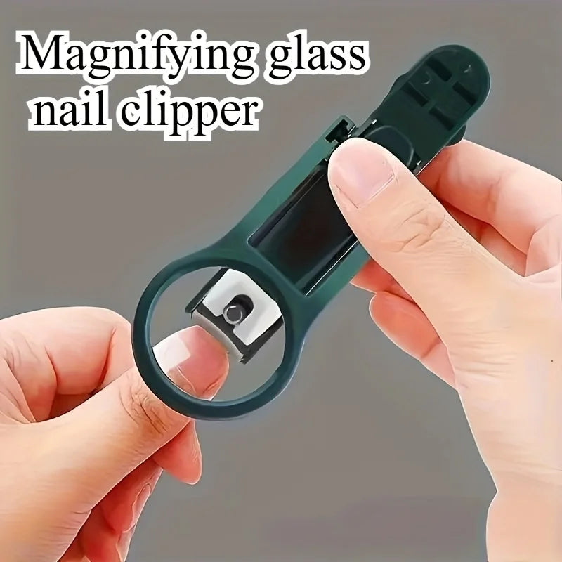 Anti-Splash Curved Nail Clippers Premium Stainless Steel Concave Nail Clipper - Ergonomic Rubber Grip Handle for Seniors Vue