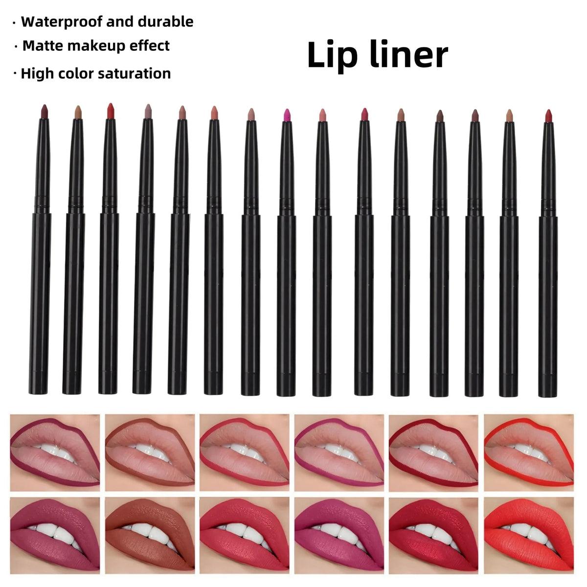 Matte Lip Liner Pencil Private Label Lip Contour Lipstick Waterproof Non-transfer Highly Pigmented Nude-pink Daily Makeup 20pcs Vue