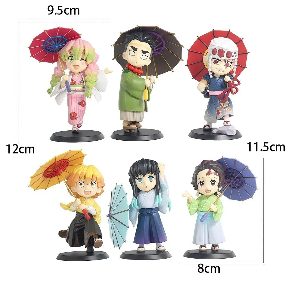 Demon Slayer I LOVE RAINNY DAY Serie Cute Tanjiro Kamado/Nezuko Kamado/Zenitsu Agatsuma Figures Blind Box Doll Action Model Toys Vue