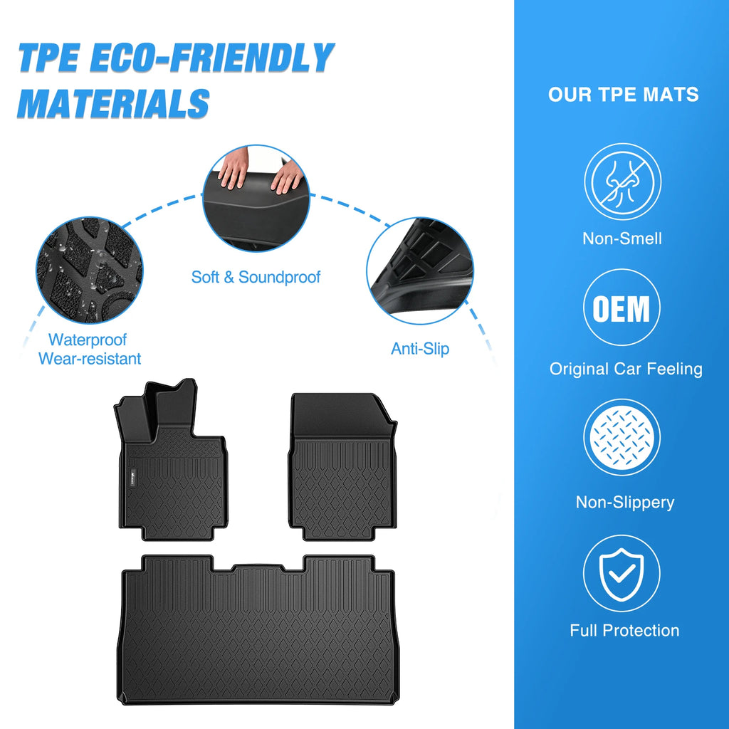 Nilight Floor Mats for Tesla Cybertruck Cyber Truck 2023 2024 2025 2026 All Weather Custom Fit Heavy Duty Floor Liners Vue