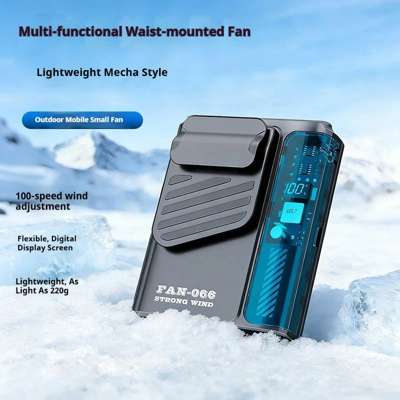 Outdoor Hanging Waist Fan 4000mAh USB Multi-functional Mini Cooling 5 Vue