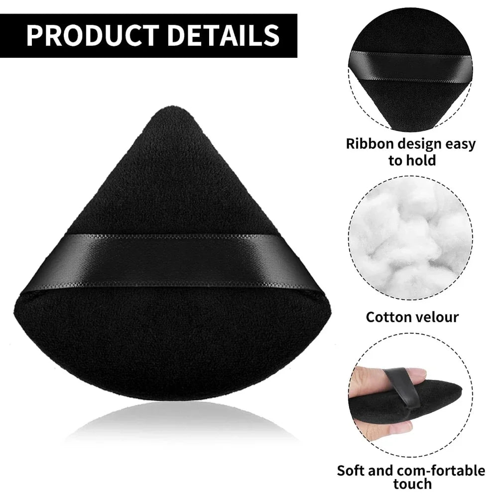 10-100pcs Triangle Mini Velvet Powder Puff Foundation Face Concealer Applicator Cosmetic Finger Sponge Puff Beauty Makeup Tools Vue