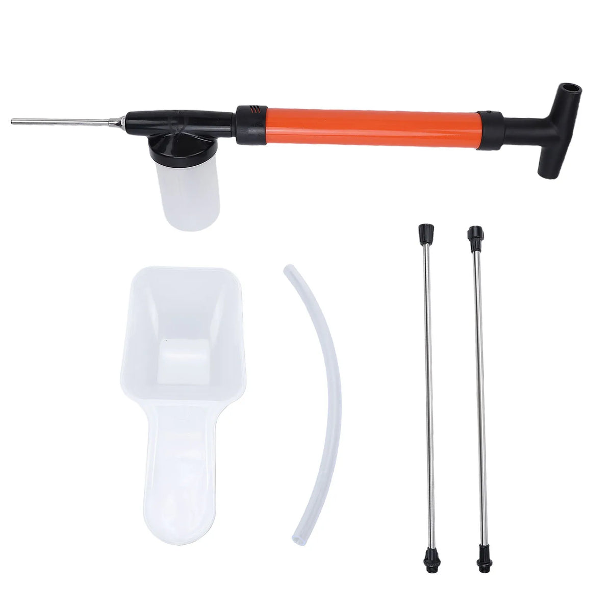 Diatomaceous Earth Duster 4FT Adjustable Length 3 Modes Diatomaceous Earth Dispenser Sprayer for Outdoor Garden Vue orange