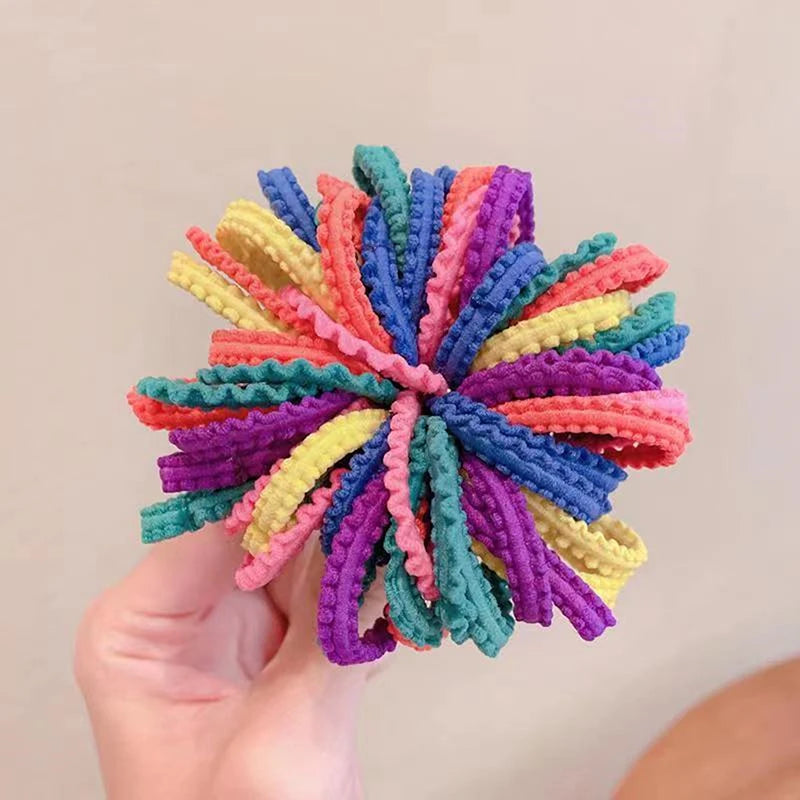 50pcs Girls Candy Color Hair Ties Elastic Hair Band Baby Cute Trendy Comfortable Headwear Hair Ties Kid Hair Accessories Vue A3