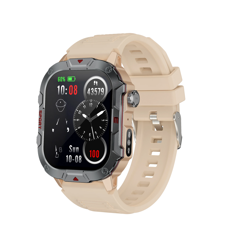 LED Flashlight New Smartwatch 2.01Ultra Large Screen Voice Assistant Wireless Shockproof Dustproof Waterproof Smart Notification Vue Khaki