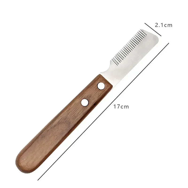 Professional Grooming Dog Comb Stainless Steel Wooden Handle Stripping Knife Pet Hair Remover Pluck Excess Undercoat accessories Vue