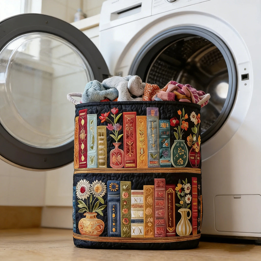 Quilted Foldable Laundry Hamper – Boho Floral, Large Capacity Foldable Laundry Hamper Vue