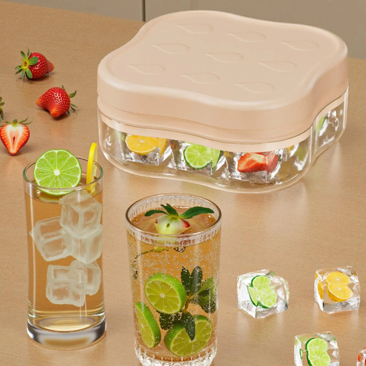 9 Grid Ice Cube Mold with Lid Cube Freezer Tray for Whiskey Cocktail Bourbon Milk Juice Water Home Kitchen Bar Restaurant Party Vue