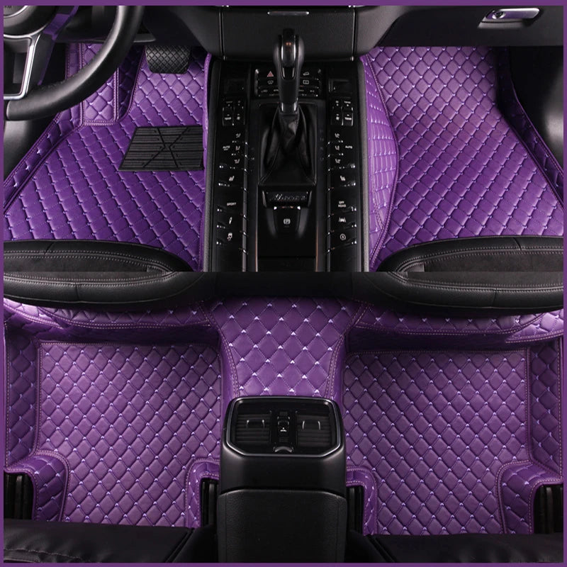 100% Fit Custom Leather Car Floor Mats For Most Car Models Full Carpet Set Interior Accessories protection Automobile Cushion Vue