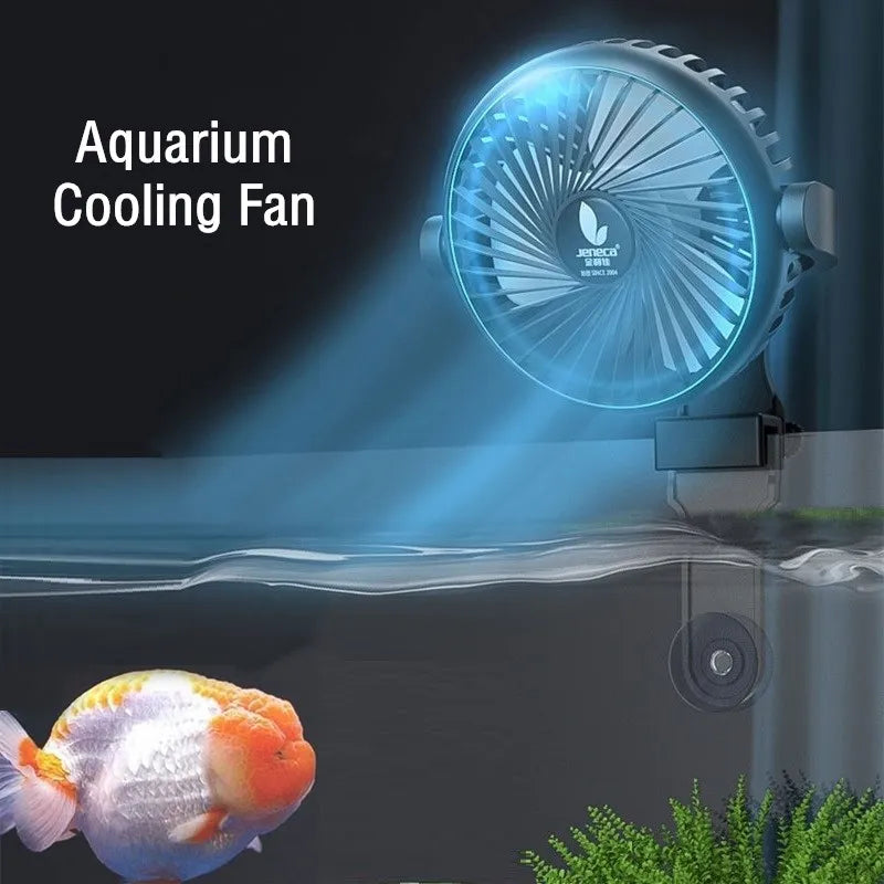 Aquarium Cooling Fan Clip On Marine Coral Tank Temperature Controller Fish Tank Chiller Water Cooling System 360 Rotating Vue